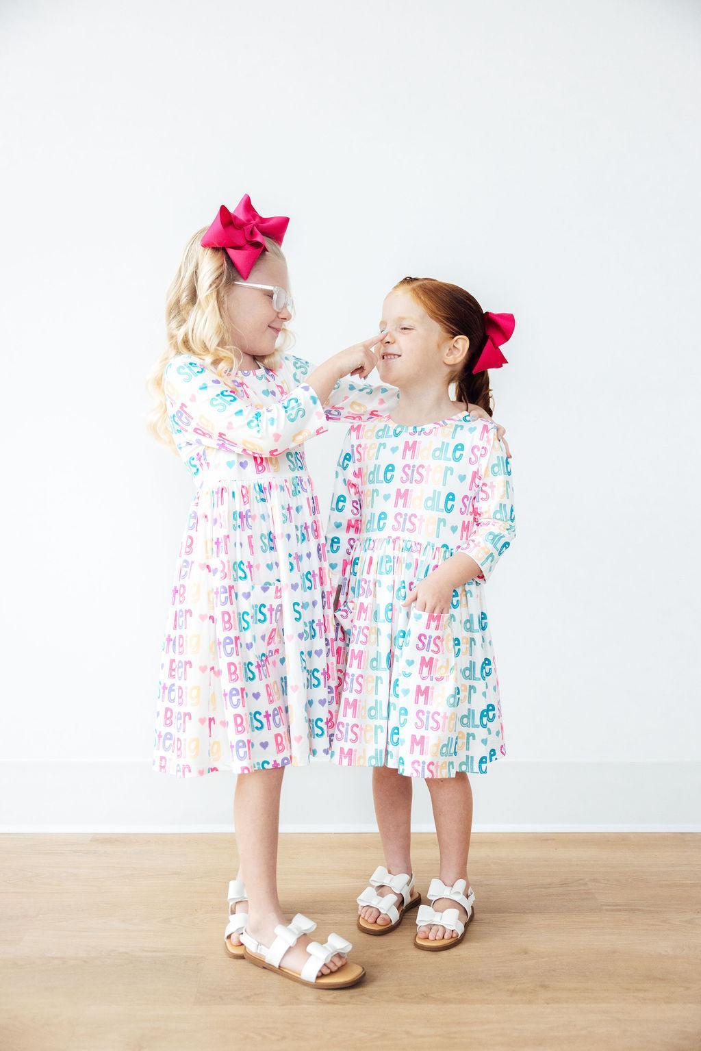 Middle Sister 3/4 Sleeve Pocket Twirl Dress