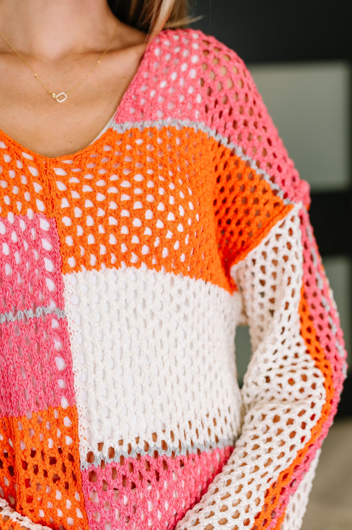 Off the Grid Net Color Block Layering Top – Kacee Lillie Boutique
