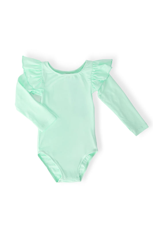 SALE Pastel Green L/S Flutter Sleeve Leotard