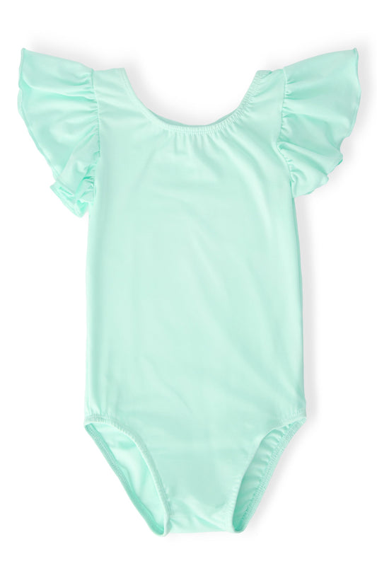 SALE Pastel Green S/S Flutter Sleeve Leotard