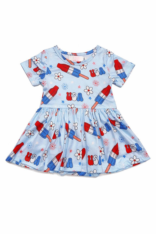 SALE Proudly Patriotic S/S Twirl Bodysuit
