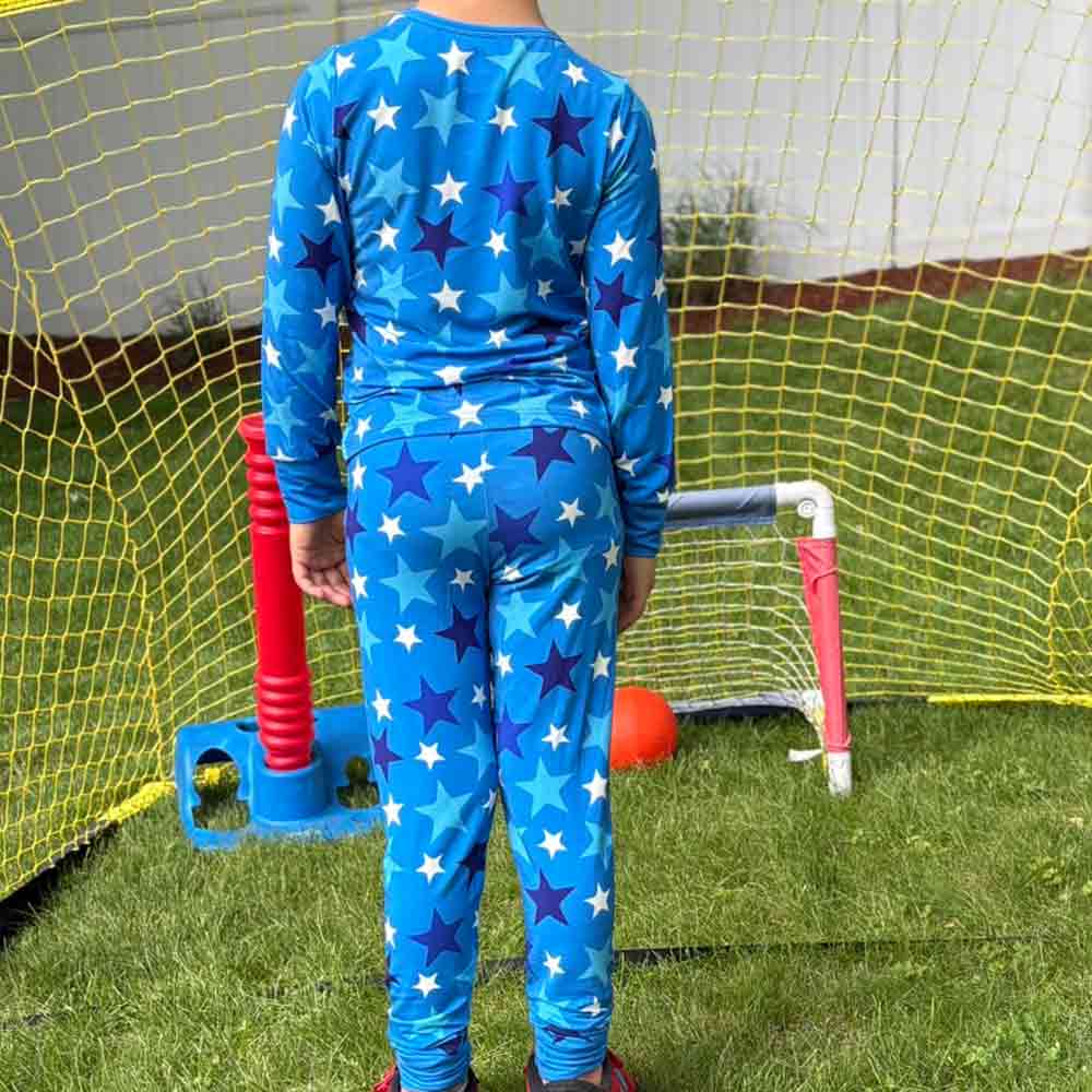 Star Blue Long Sleeve Bamboo Sleep Set