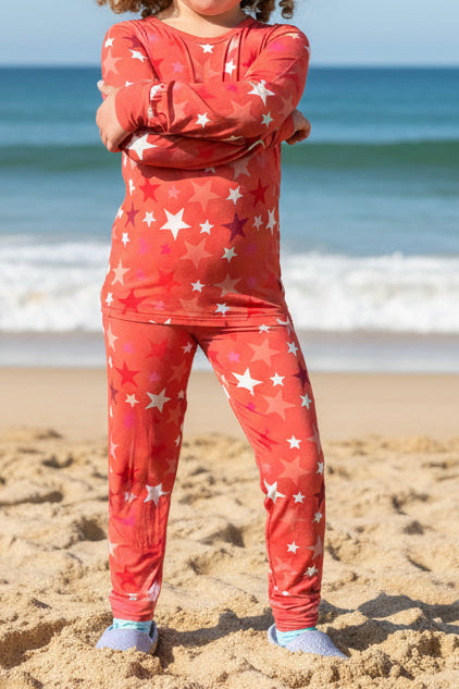 Star Pink Long Sleeve Bamboo Sleep Set