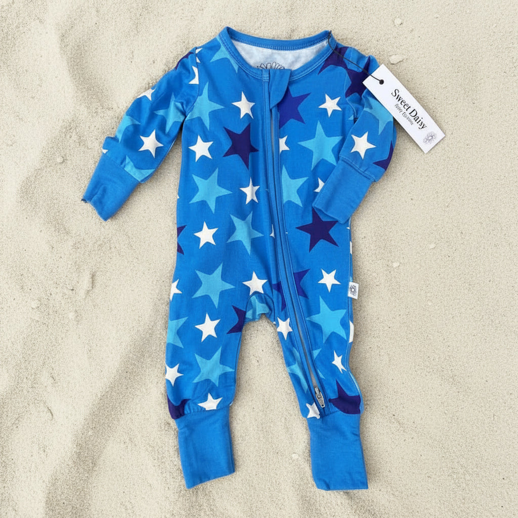 Star Blue Bamboo Onesie