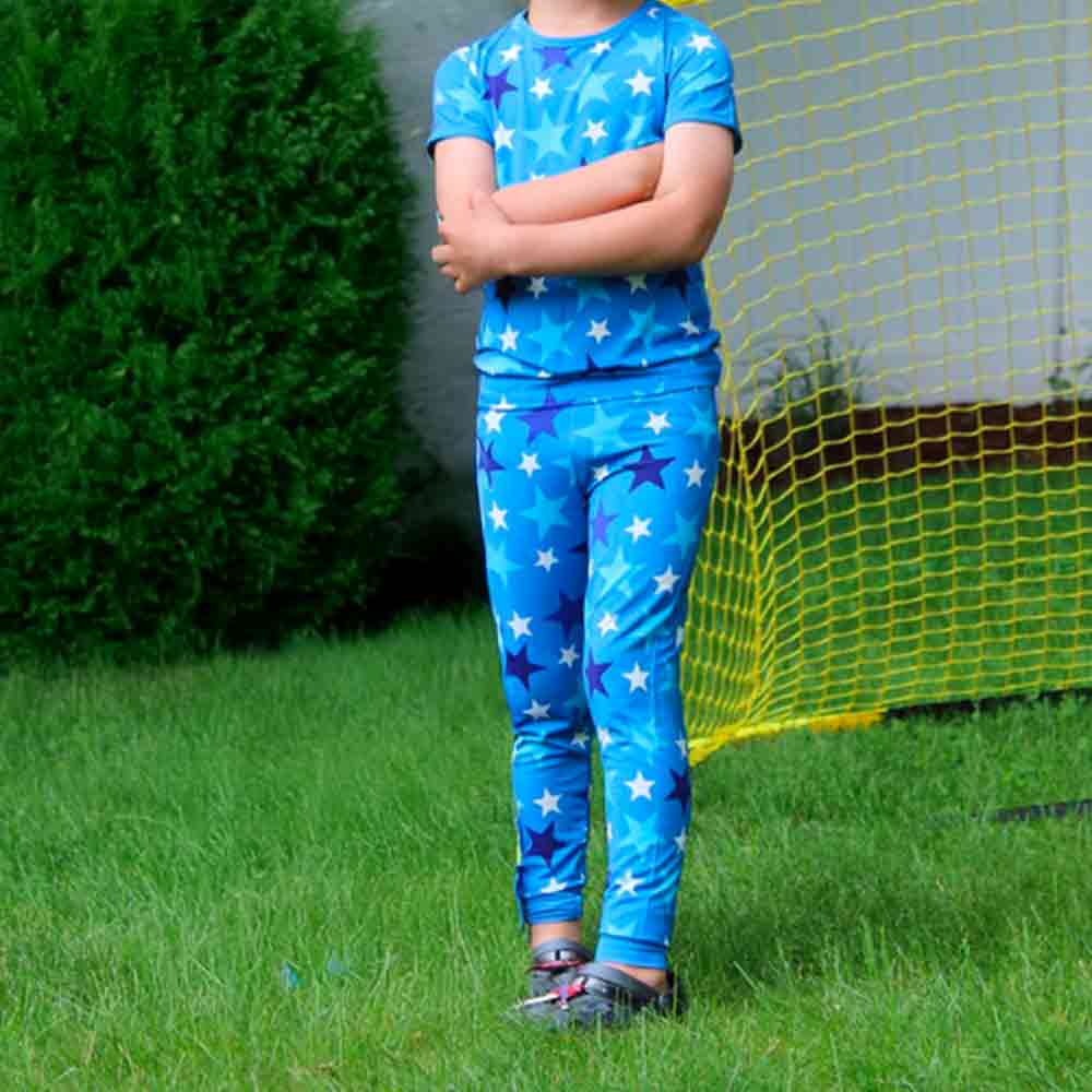 Star Blue Short Sleeve Bamboo Sleep Set