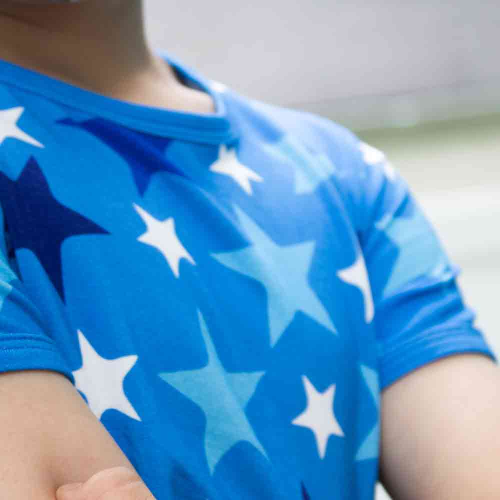 Star Blue Short Sleeve Bamboo Sleep Set
