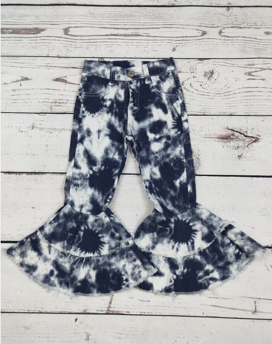 Tie-Dye Print Double Bell Bottoms