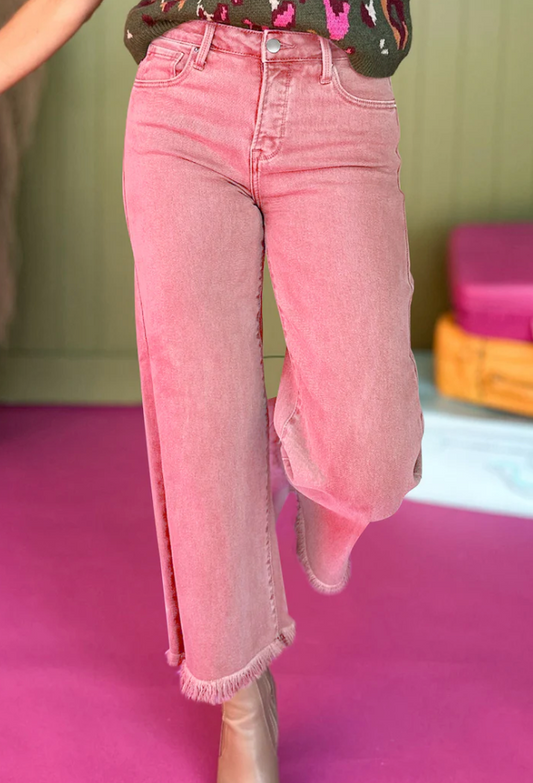 Acid High Rise Cropped Wide Leg *two colors* RTS