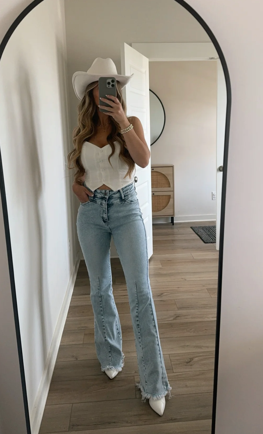 Keep Up Flare Acid Wash Flare Jeans