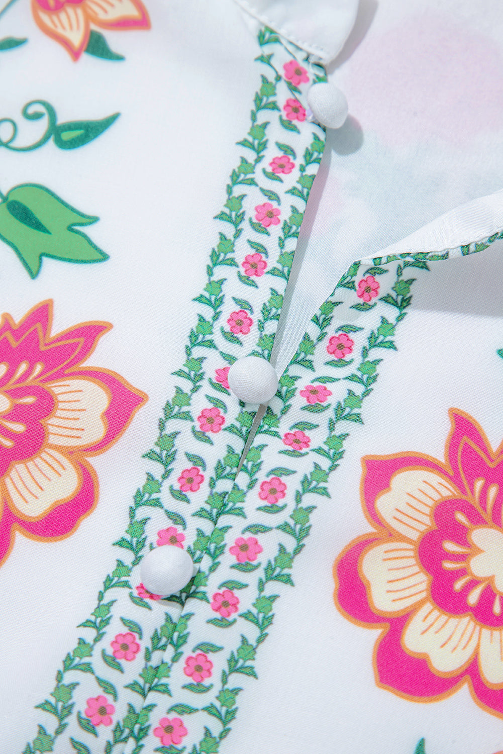 White Floral Mandarin Neck Maxi LT