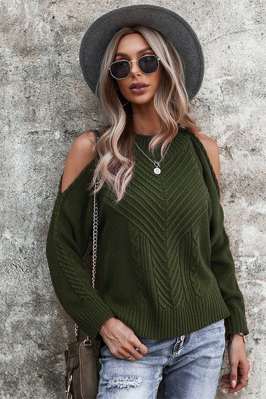 Chic Shoulder Cutout Sweater