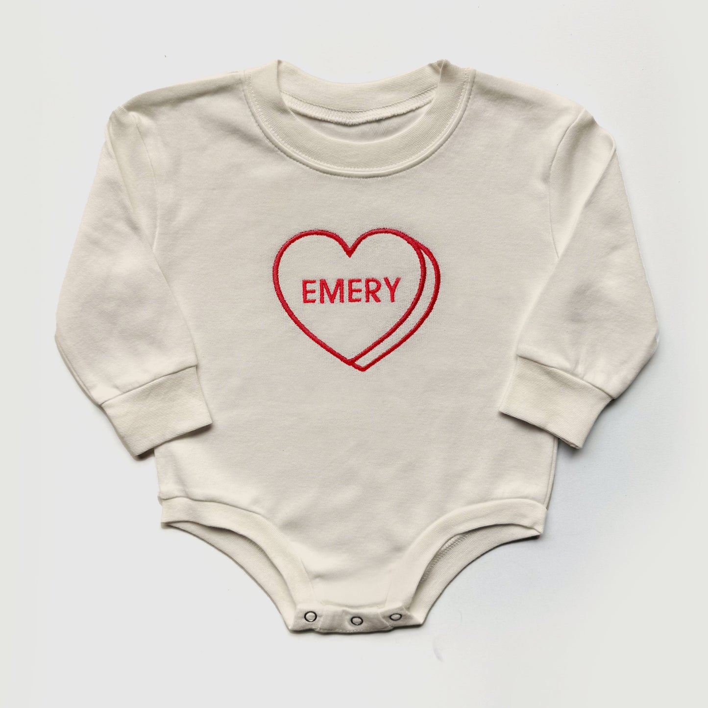 Personalized Candy Heart Sweatshirts & Baby Outfits