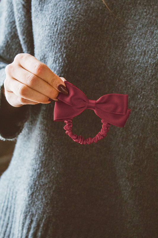 Burgundy Bow Scrunchie FB