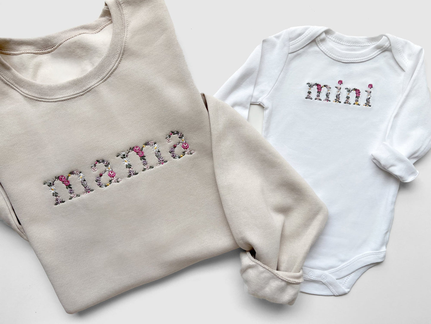 Floral Mama and Mini Matching Outfits | Embroidered Mommy and Me Sweatshirts