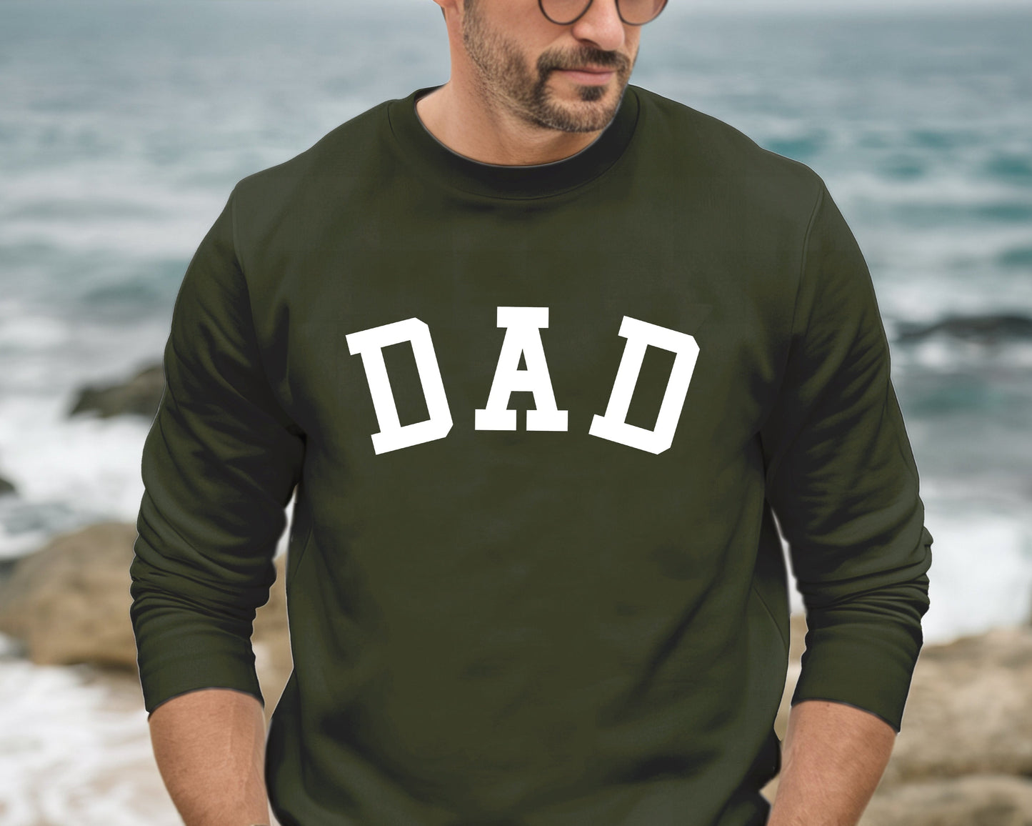 Mom, Dad and Baby Family Matching Sweatshirts in Army Green