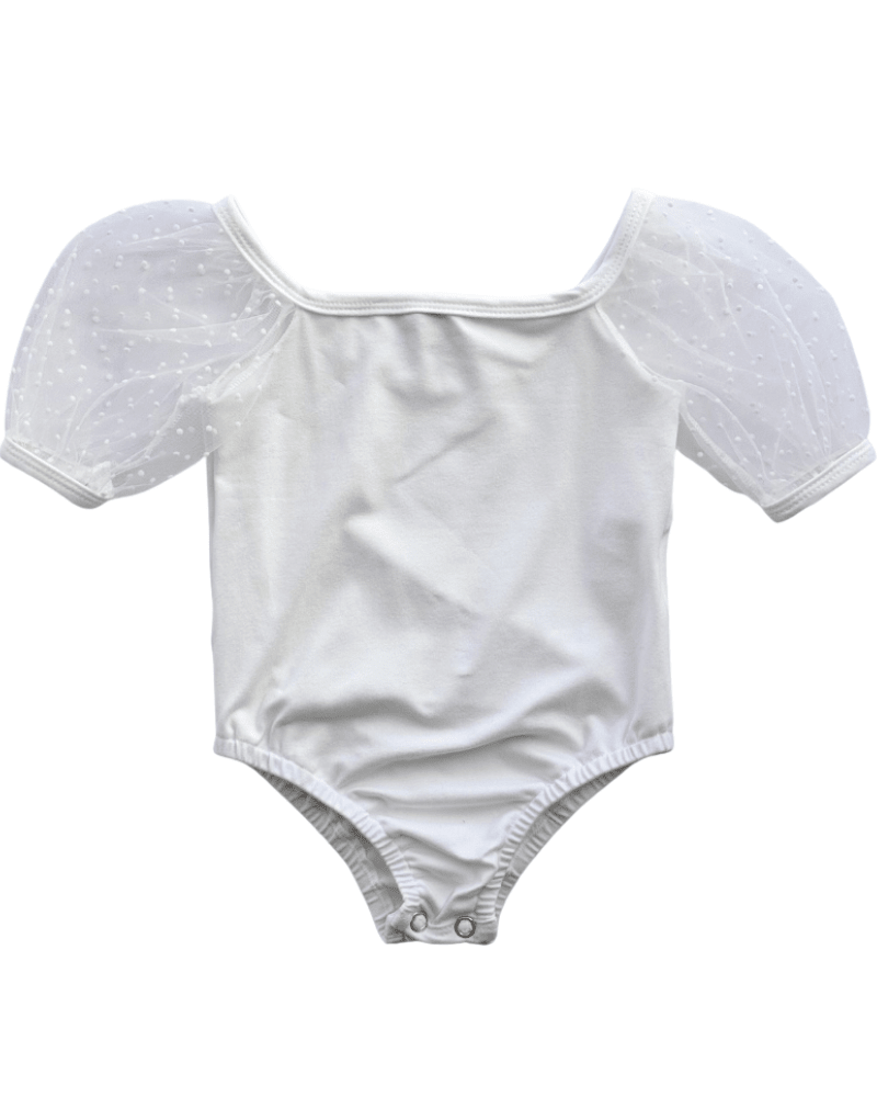 Maisie Puff Shoulder Leotard - White