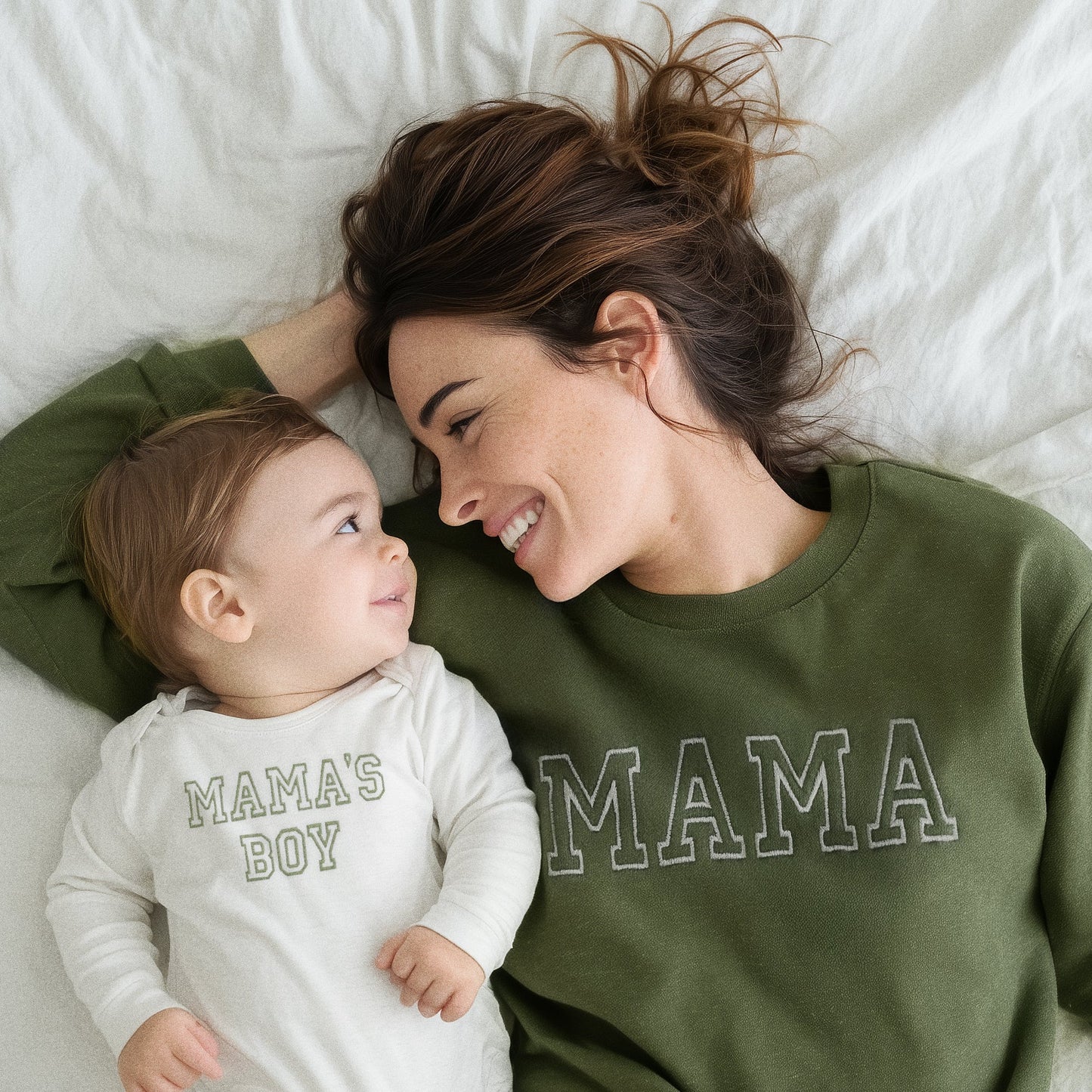 Mama and Mama’s Boy Matching Outfits | Embroidered Mother Son Set