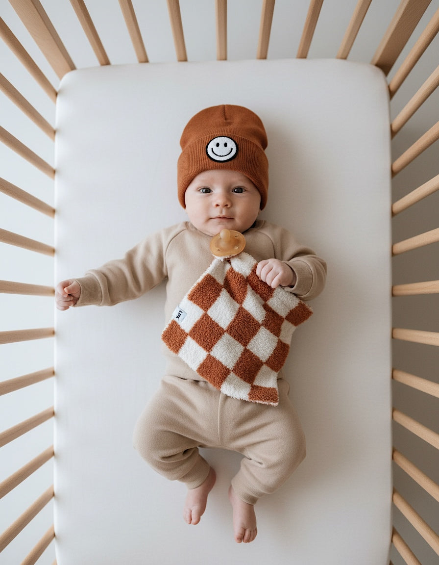 Checkered Plush Lovey | Copper